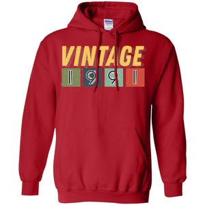 Vintage 1991 27th Birthday Gift Shirt For Mens Or WomensG185 Gildan Pullover Hoodie 8 oz.