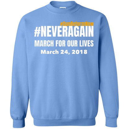 March For Our Lives Never Again Anti Gun T-shirt Carolina Blue