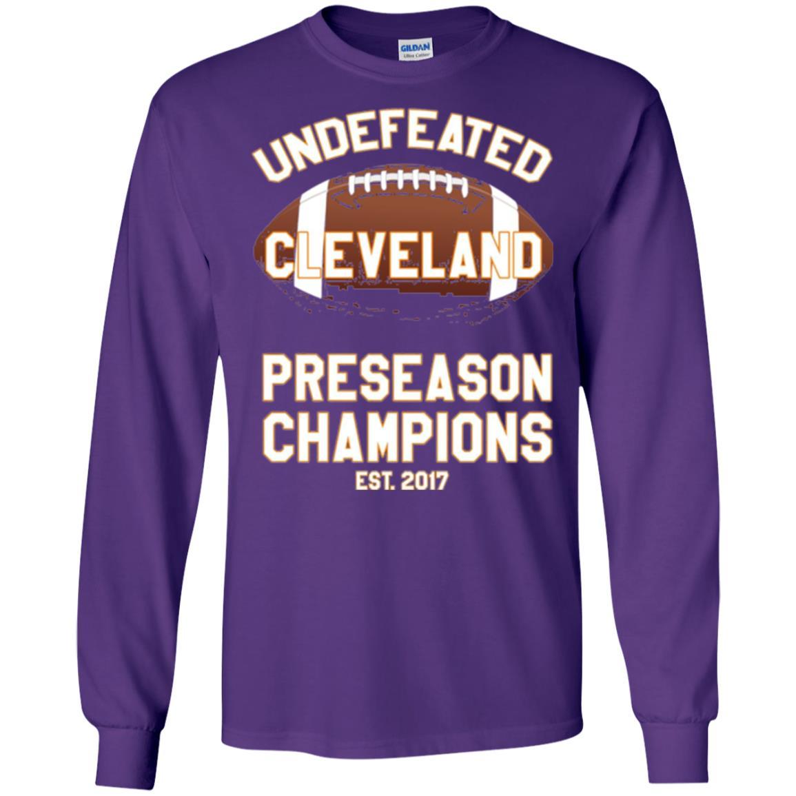 Football T-shirt Cleveland Football Undefeated Preseason Champion Purple