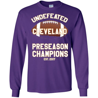 Football T-shirt Cleveland Football Undefeated Preseason Champion Purple