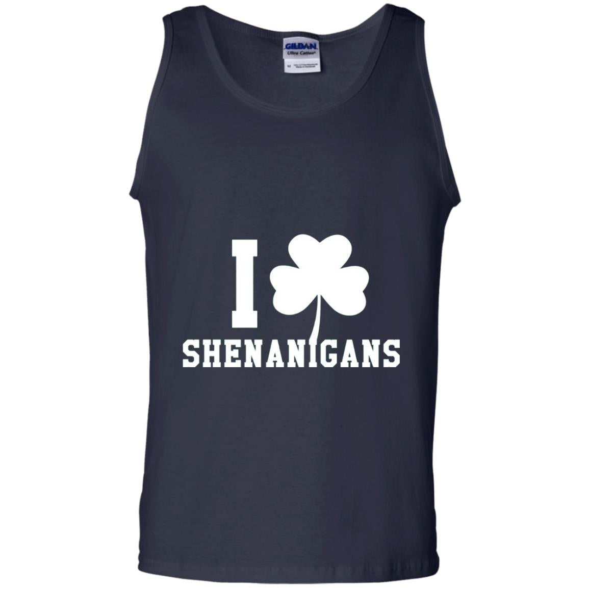 I Love Shenanigans Shamrock Saint Patrick_s Day T-shirt Navy