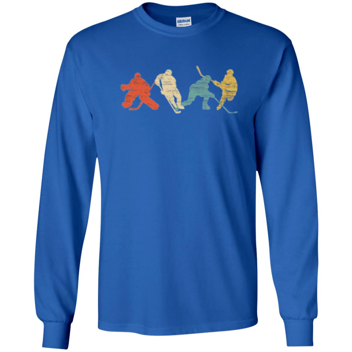 Classic Vintage Style Ice Hockey T-shirt Royal