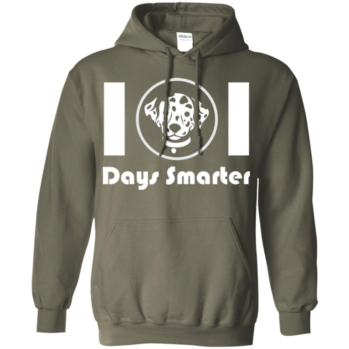 Dog Lovers T-shirt 101 Days Smarter Military Green