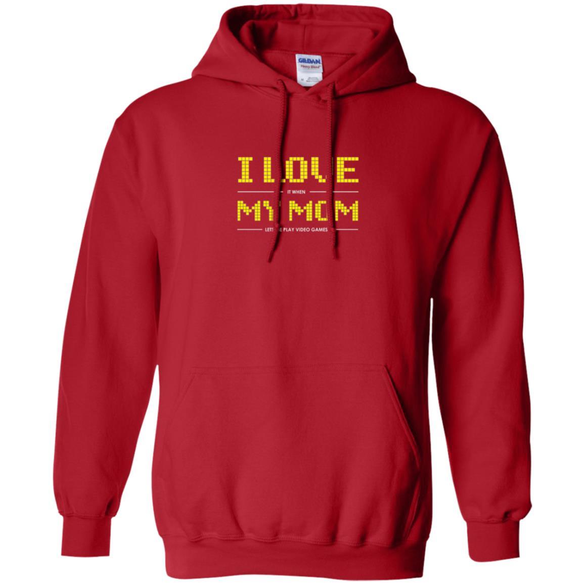 Family T-shirt I Love My Mom Let's Me Play Video Games Red