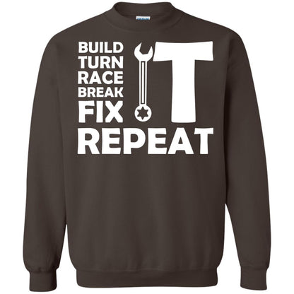Build Turn Race Break Fix Repeat Racing Shirt Dark Chocolate