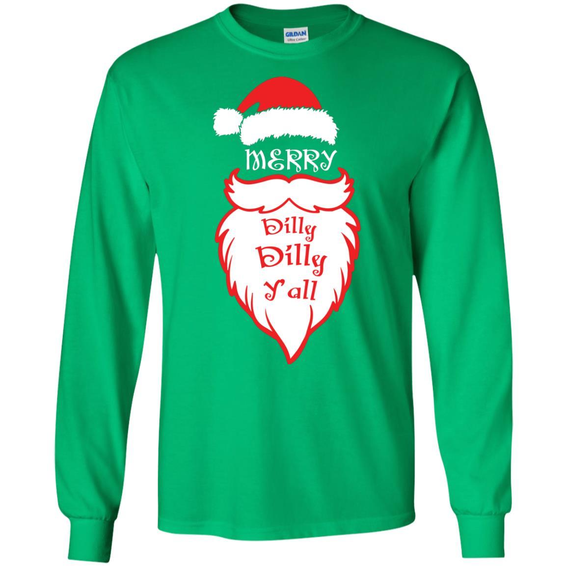 Christmas T-shirt Merry Dilly Dilly Y'all Irish Green
