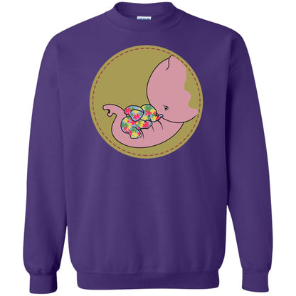 Elephant Mom And Baby Autism Awareness Shirt Purple