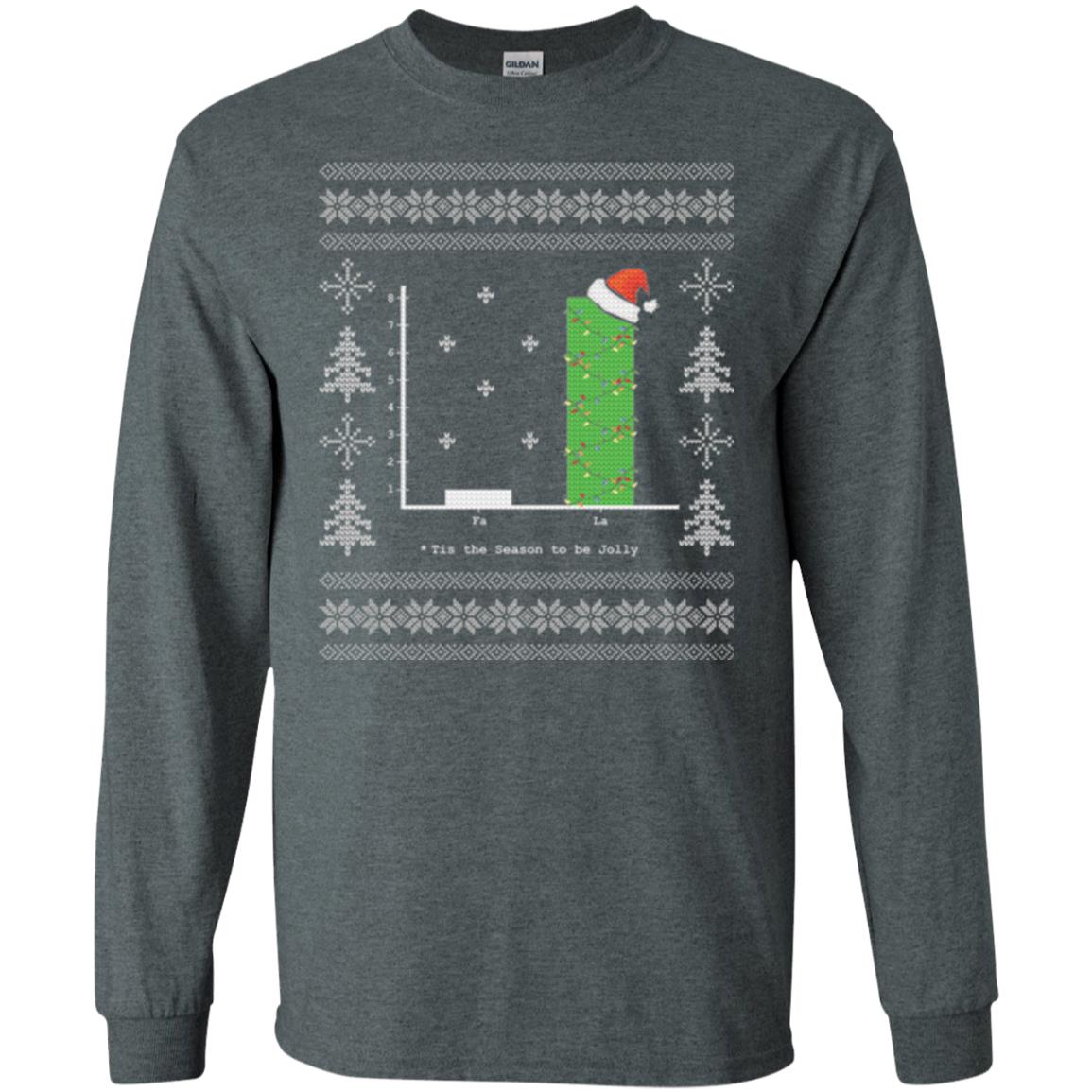 Christmas T-shirt Carol Bar Graph Dark Heather