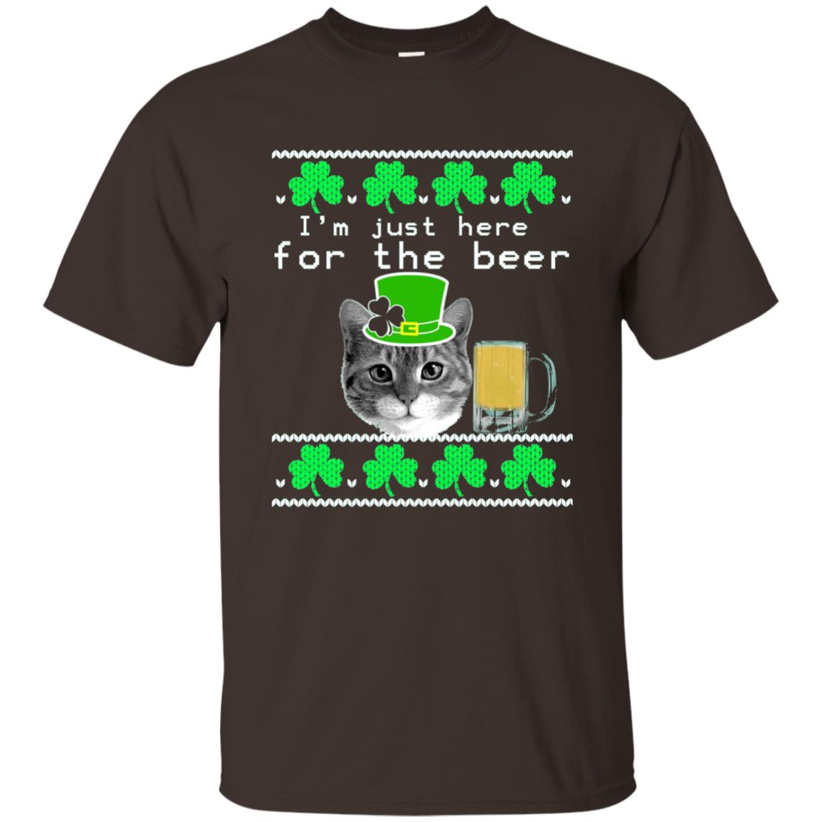 Saint Patrick_s Day T-shirt I_m Just Here For The Beer Dark Chocolate