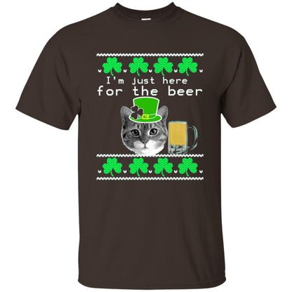 Saint Patrick_s Day T-shirt I_m Just Here For The Beer Dark Chocolate