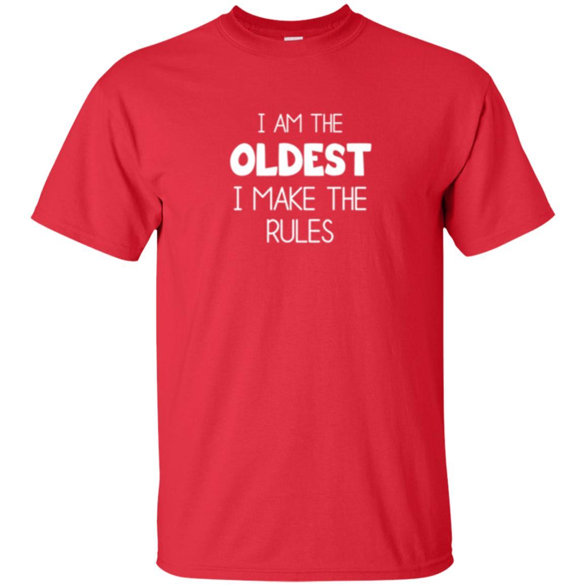 Family T-shirt I'm The Oldest I Make The Rules Red