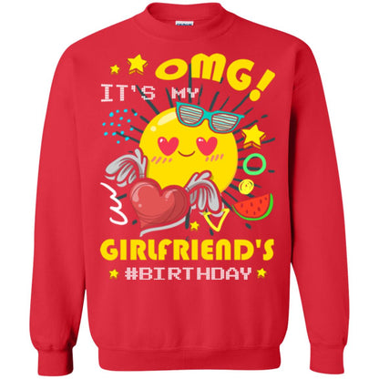 Boyfriend T-shirt Omg It's My Girlfriend's #birthday Red