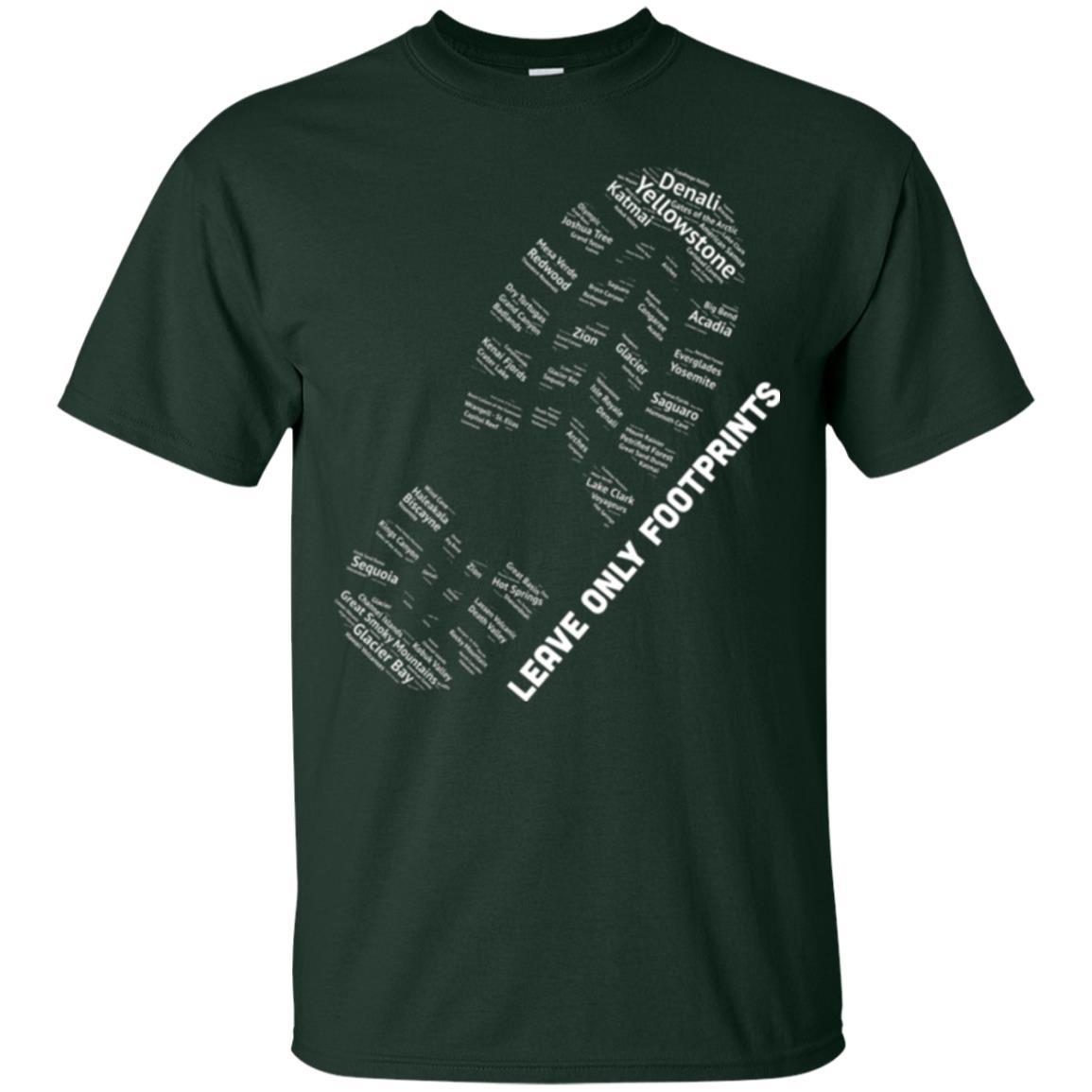 National Parks Boot Print Shirt Listing All T-shirt Forest Green