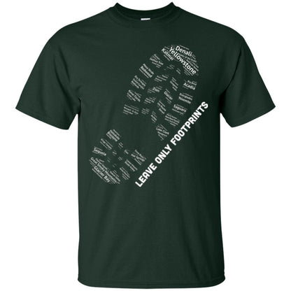National Parks Boot Print Shirt Listing All T-shirt Forest Green