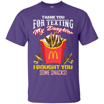 Thank You For Texting My Daughter I Bought You Some Snacks Daddy Shirt Purple