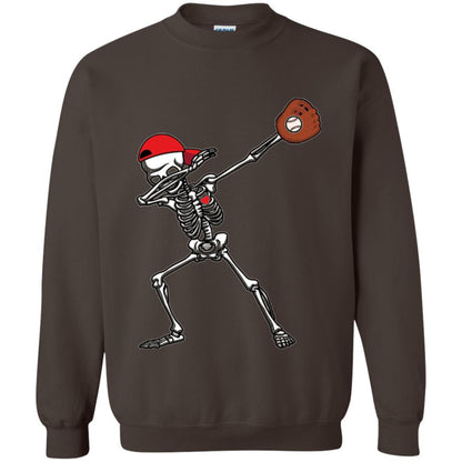Dabbing Skeleton Baseball Lover T-shirt Dark Chocolate