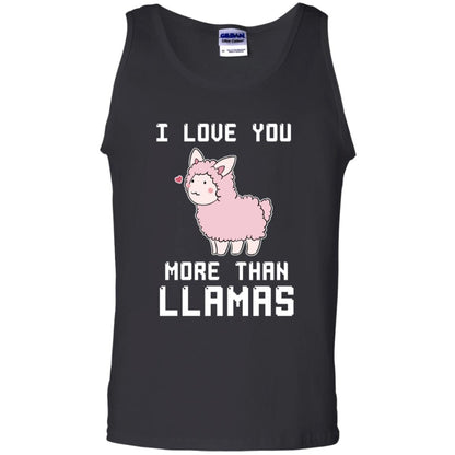 I Love You More Than Llamas Valentines Day Shirt Black