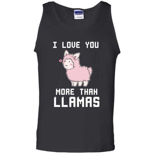 I Love You More Than Llamas Valentines Day Shirt Black