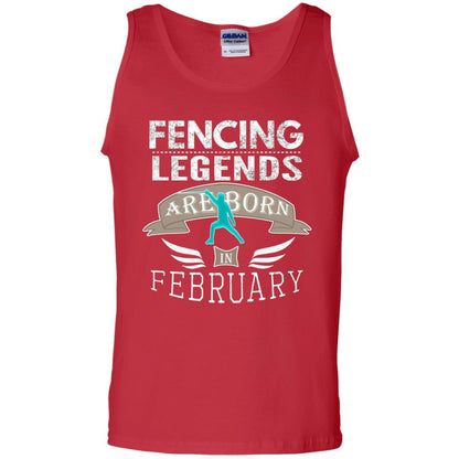 Fencing Legends Are Born In February Fencing Lover T-shirt Red