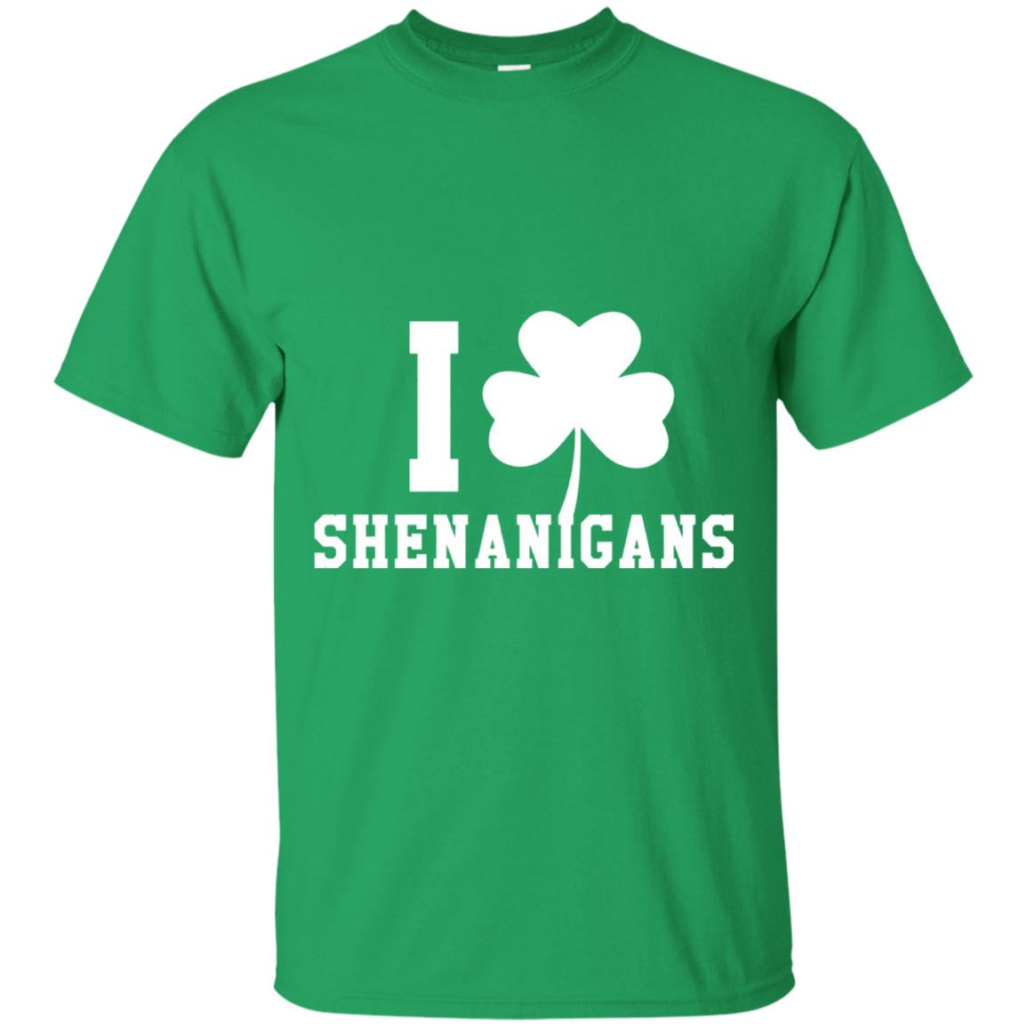 I Love Shenanigans Shamrock Saint Patrick_s Day T-shirt Irish Green