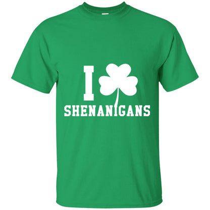 I Love Shenanigans Shamrock Saint Patrick_s Day T-shirt Irish Green