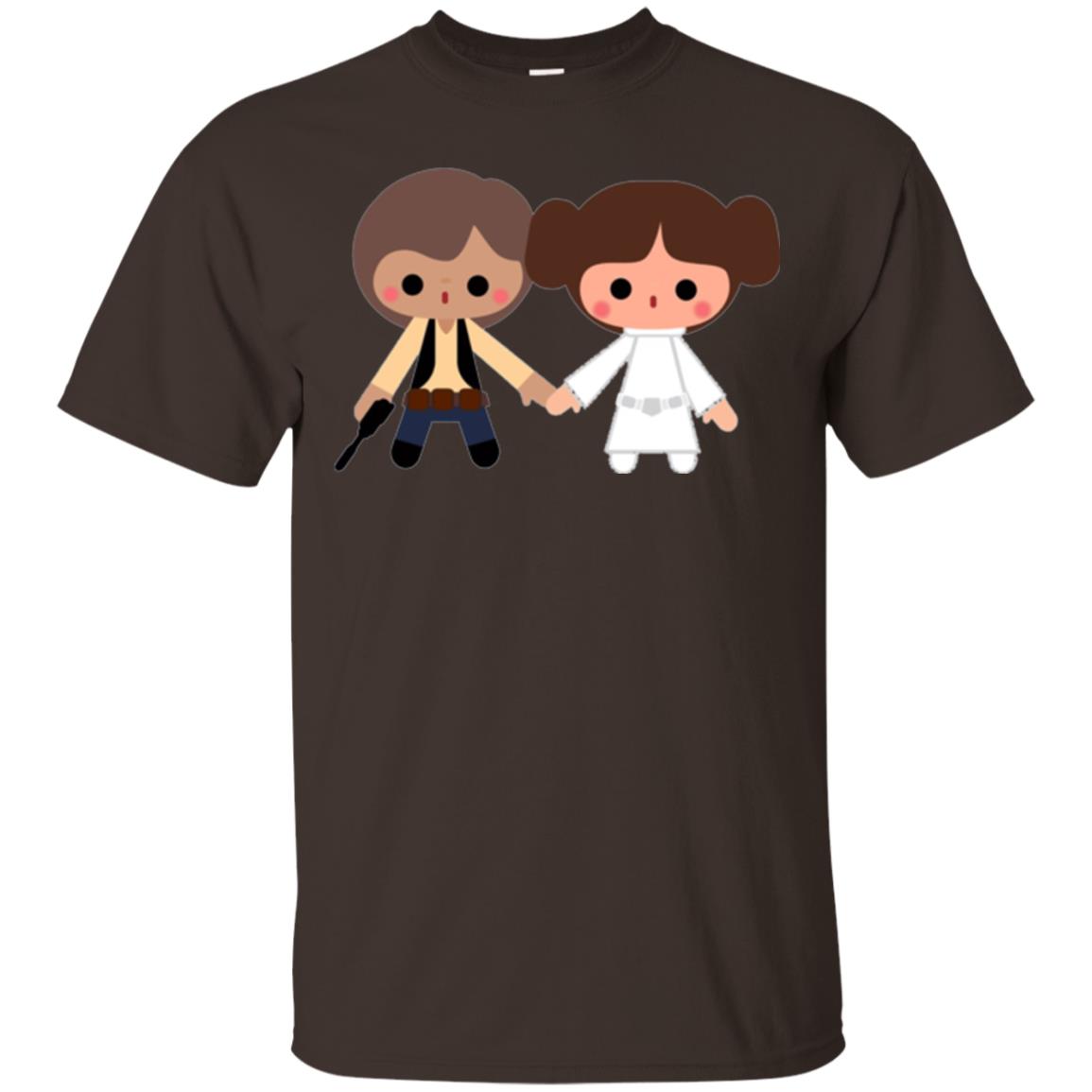 Cartoon T-shirt Han Solo Princess Leia Dark Chocolate