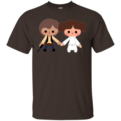 Cartoon T-shirt Han Solo Princess Leia Dark Chocolate