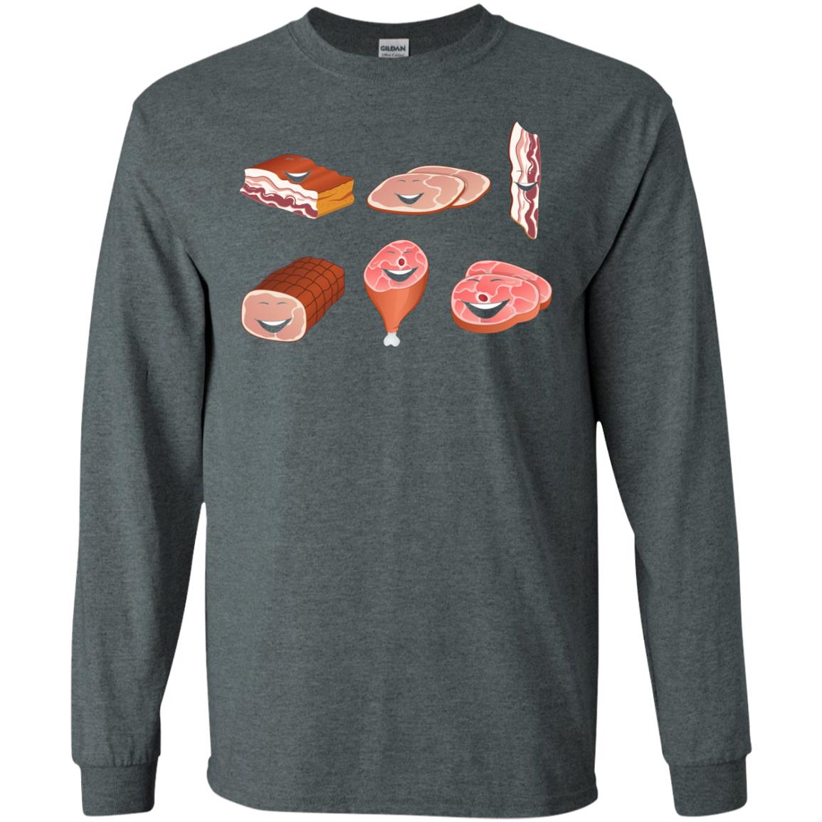Funny Bbq T-shirt Meat Family Dark Heather