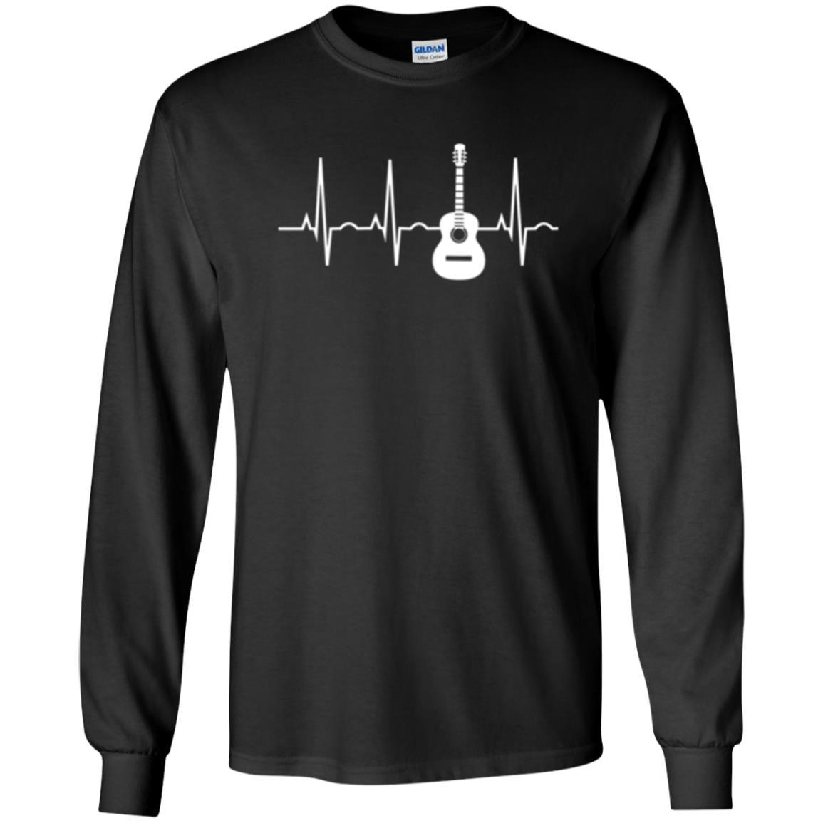 Guitarist T-shirt Guitar Heartbeat T-shirt Black