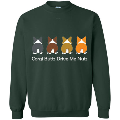Dog Lover T-shirt Corgi Butts Drive Me Nuts Forest Green