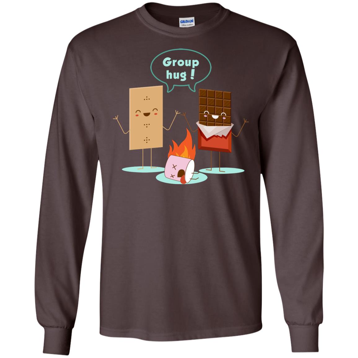 Funny Smores Chocolate Marshmallow Hiking Camping T-shirt Dark Chocolate