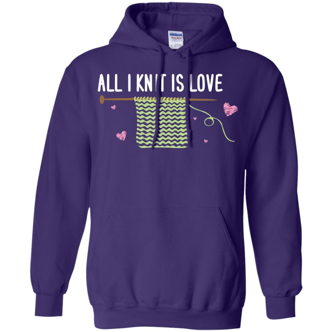 All I Knit Is Love Crocheting Lover Shirt Purple
