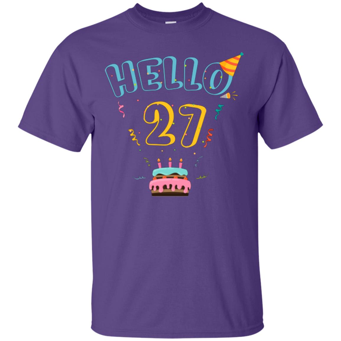 Hello 27 Twenty Seven Years Old 27th 1991s Birthday Gift Shirt Purple