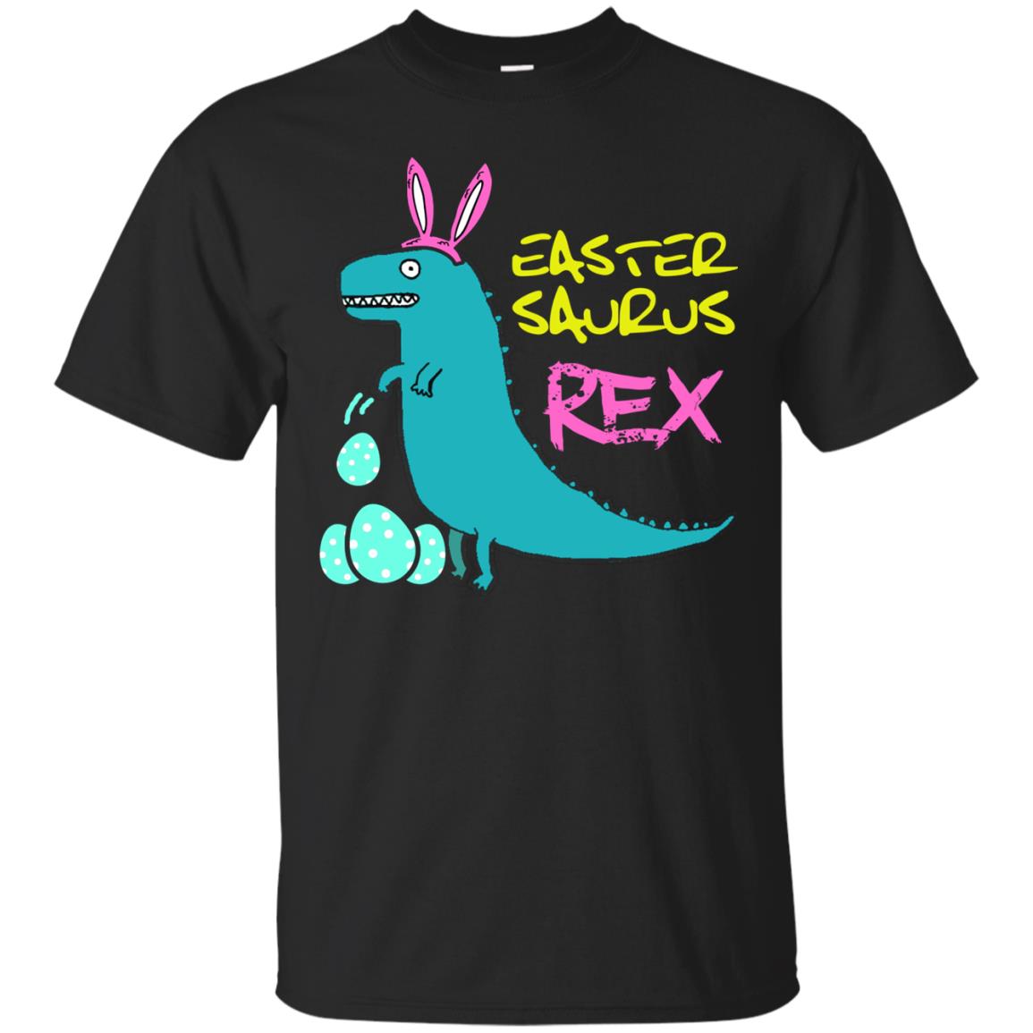 Easter Saurus Trex Bunny Dinosaur T-shirt Black