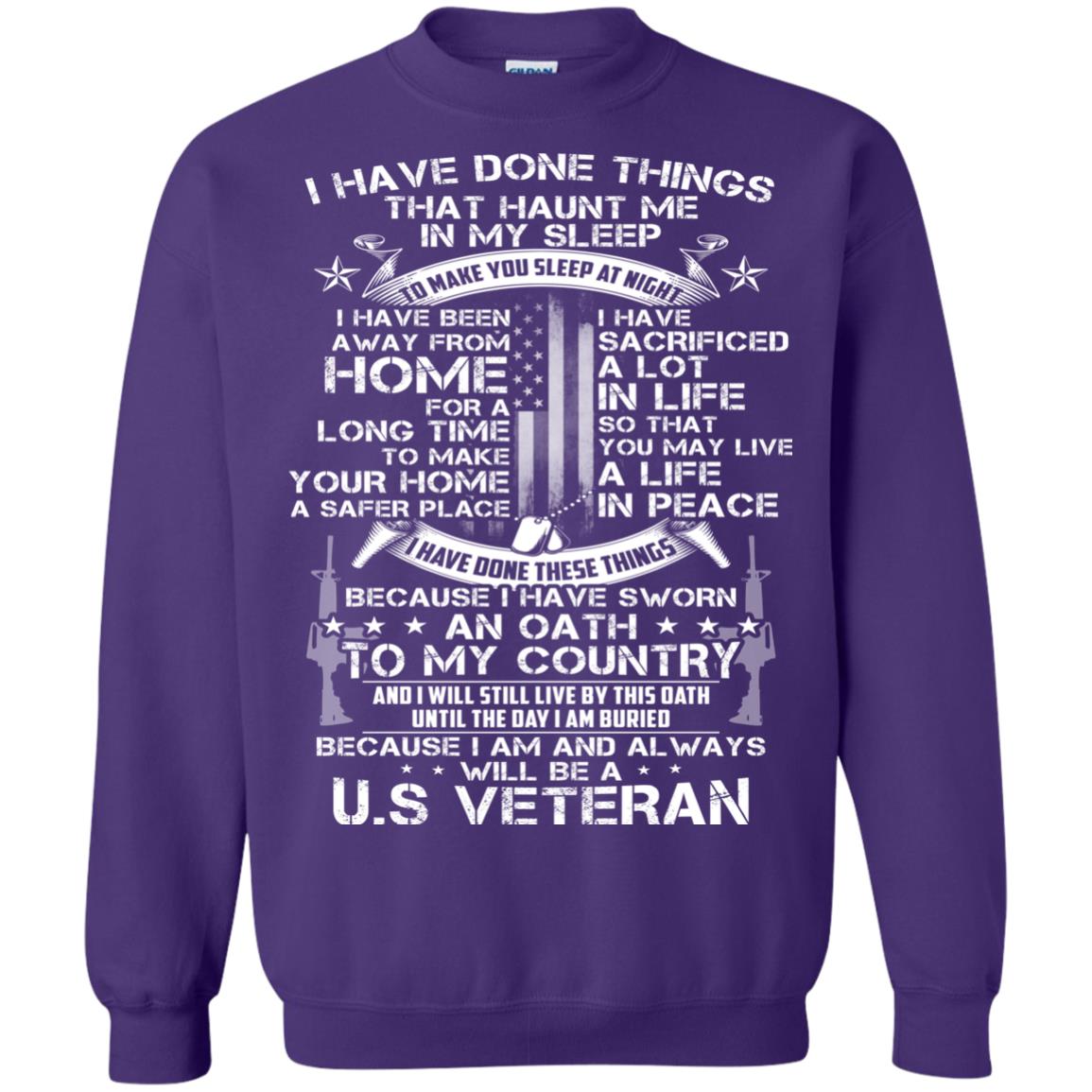 I Have Done Things That Haunt Me In My Sleep Us Veteran Shirt Purple