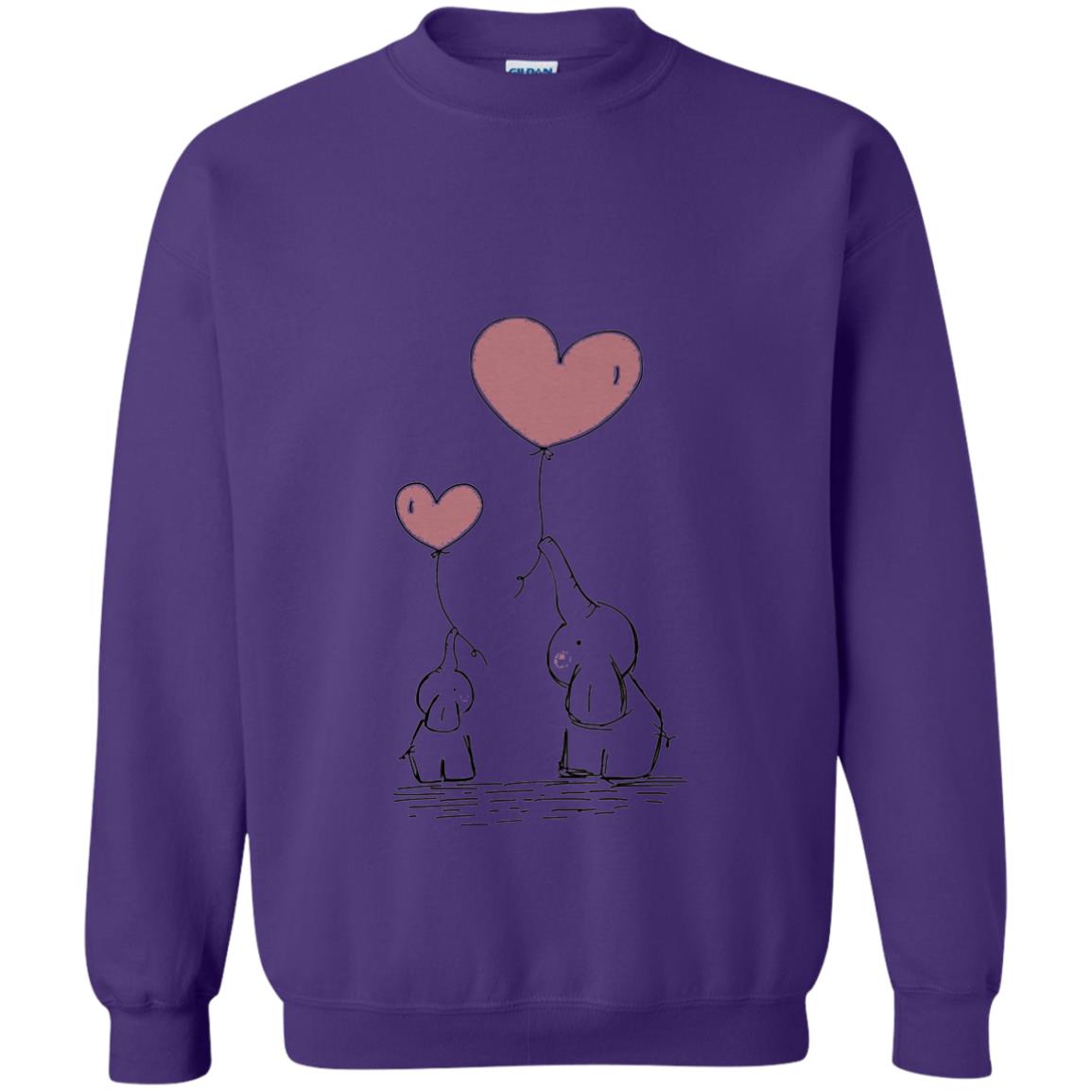 Elephants Mom Heart Balloons Family Shirt Purple