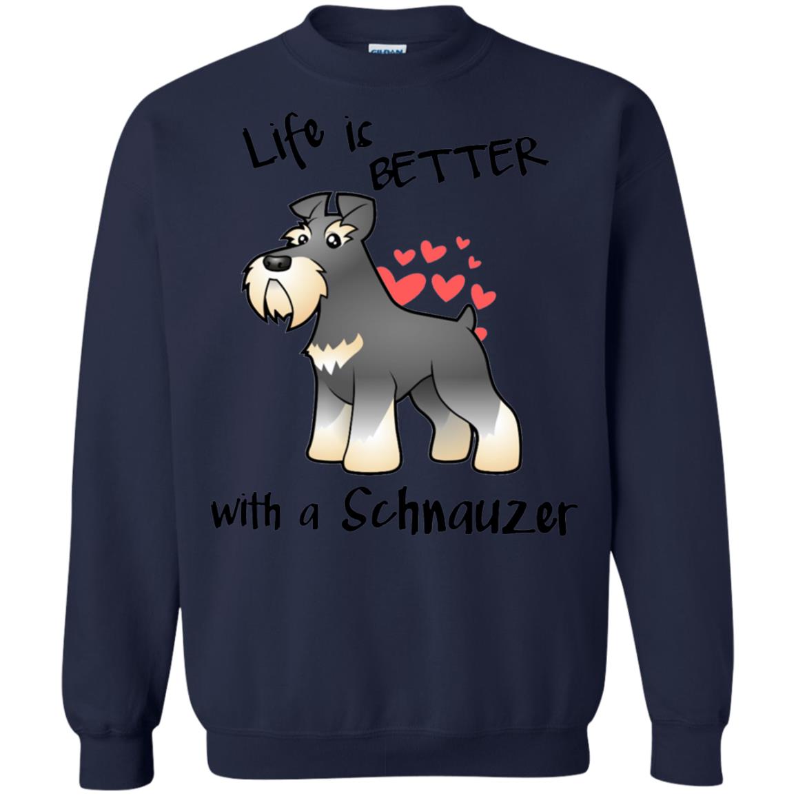 Life Is Better With A Schnauzer Dog Shirt Navy