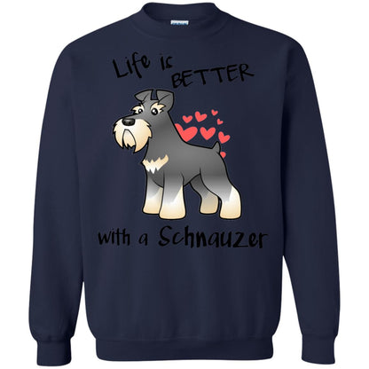 Life Is Better With A Schnauzer Dog Shirt Navy