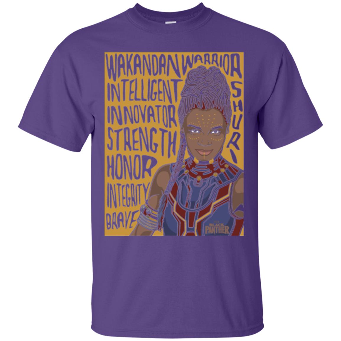 Black Panther Movie Shuri Word Art T-shirt Purple