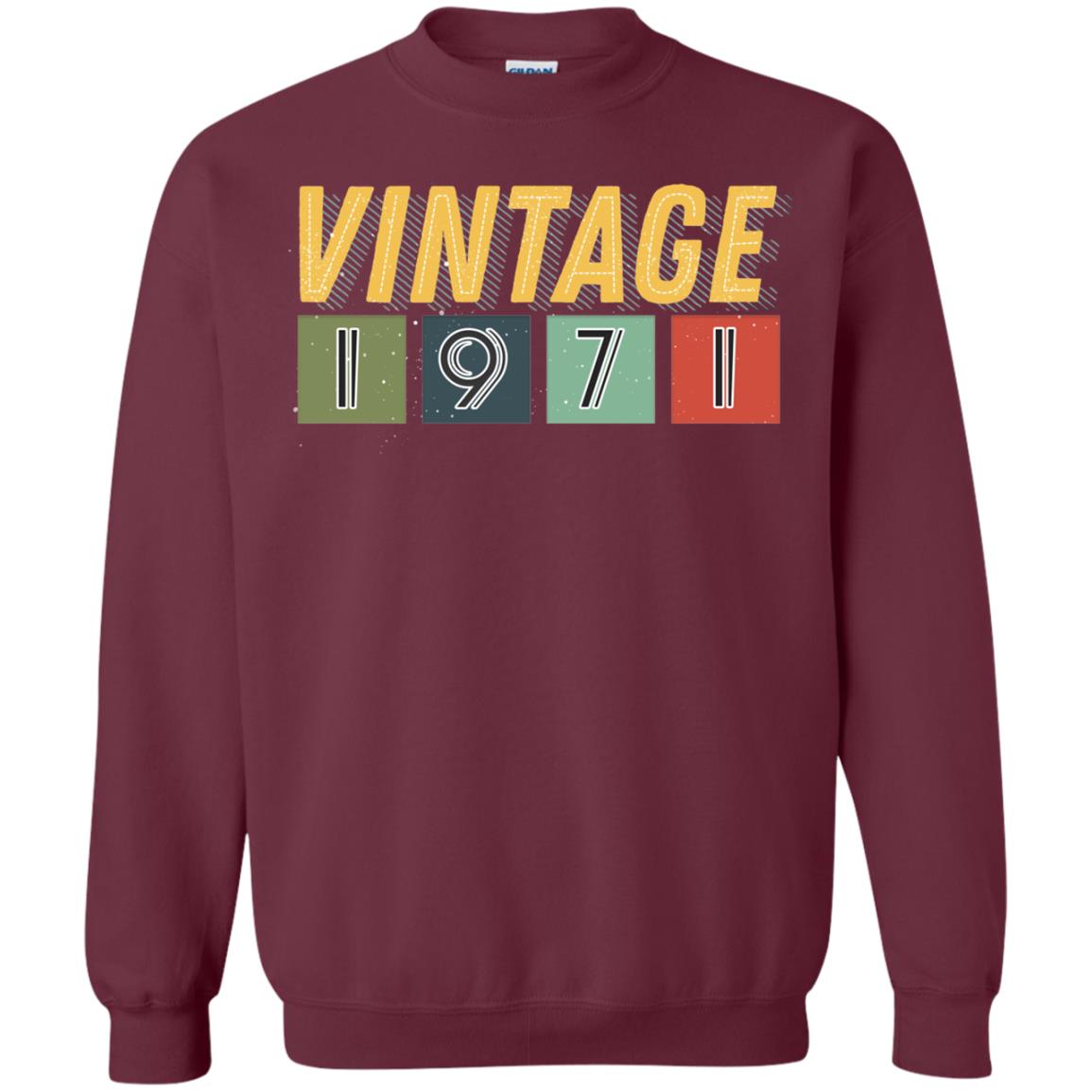 Vintage 1971 47th Birthday Gift Shirt For Mens Or Womens Maroon