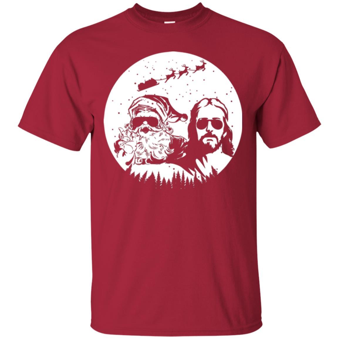 Christmas T-shirt Jesus And Santa Claus Cardinal