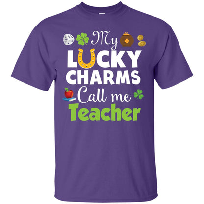 My Lucky Charms Call Me Teacher St Patricks Day T-shirt Purple
