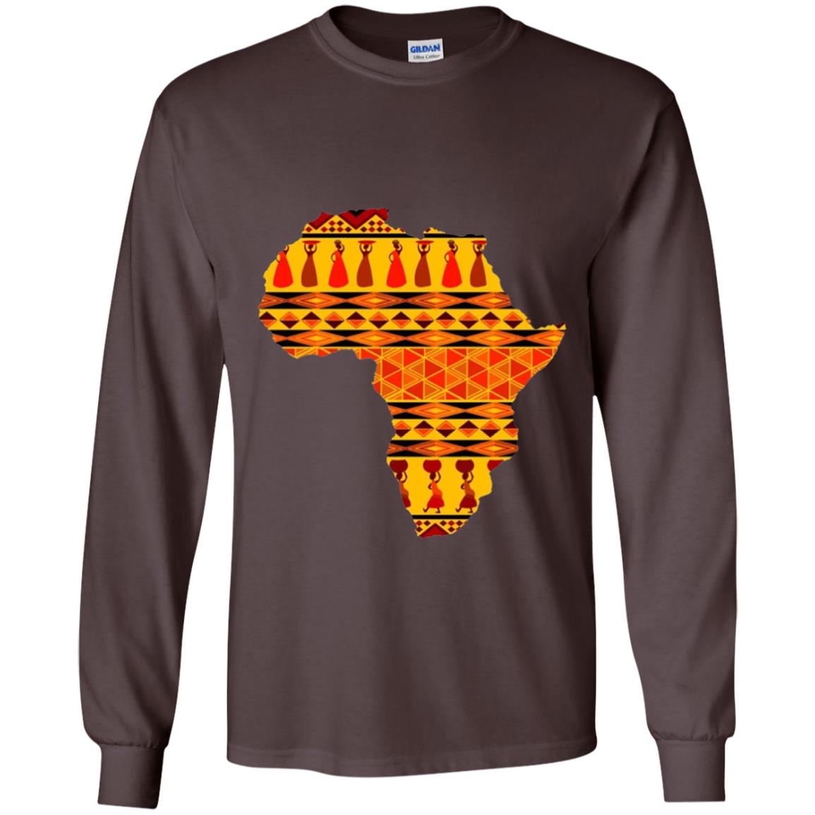 African Pride Ankara Tribal Pattern T-shirt Dark Chocolate
