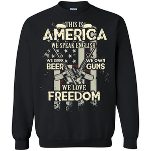 Military T-shirt This Is America We Speak English