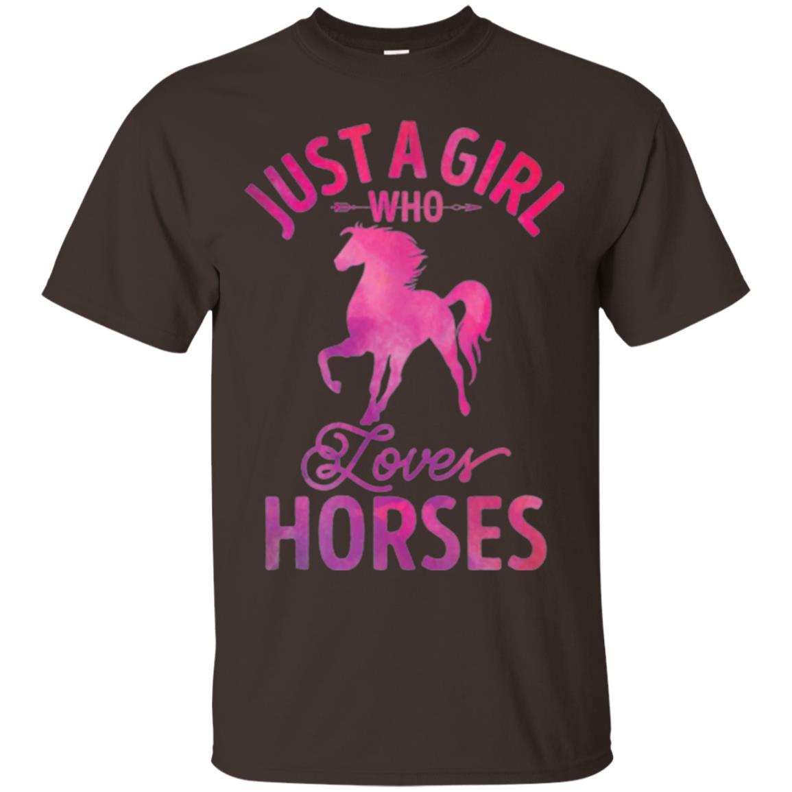 Horse Lovers T-shirt Just A Girl Who Loves Horses Dark Chocolate