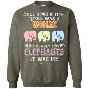 There Was A Woman Who Really Loved Elephants It Was Me ShirtG180 Gildan Crewneck Pullover Sweatshirt 8 oz.