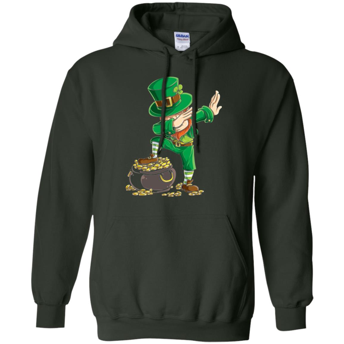 Dabbing Leprechaun Saint Patrick's Day T-shirt Forest Green