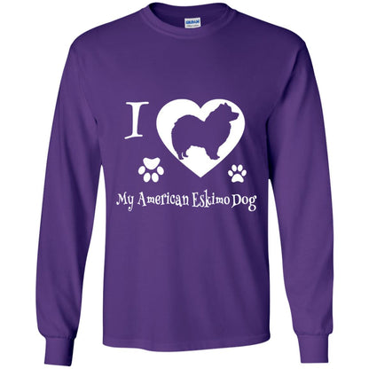 Dog Lover T-shirt I Love My American Eskimo Dog Purple