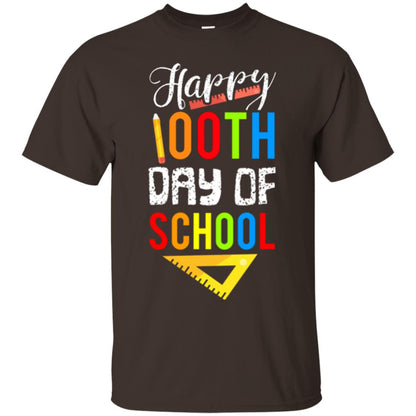 Kindergarten T-shirt Happy 100th Day Of School Dark Chocolate