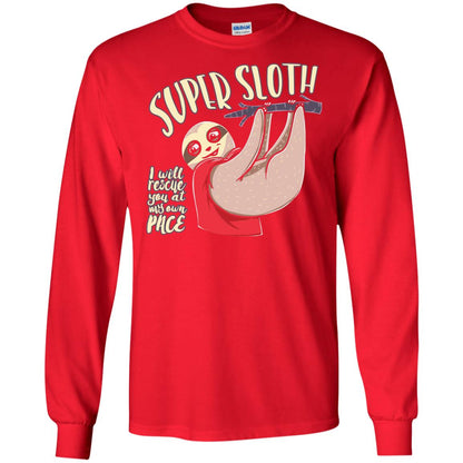 Funny Sloth T-shirt I Will Rescue You At My Own Pace Red
